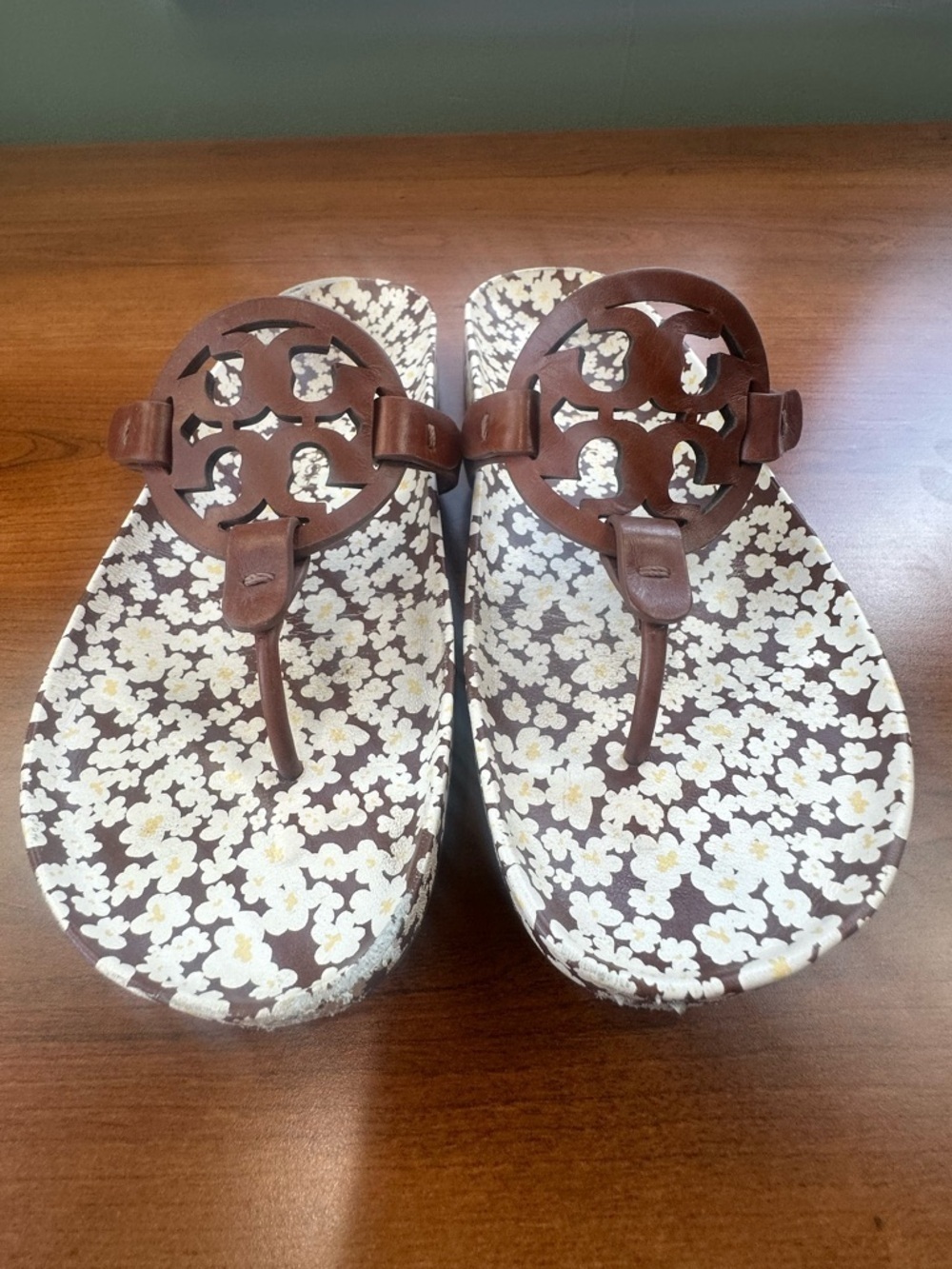 Tory Burch Brown Miller Cloud Sandal 9M, BURNT CUOIO/REVERIE COMBO Sz 8.5
